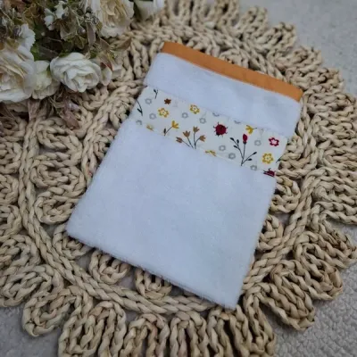 Gant de toilette en bambou motif fleur